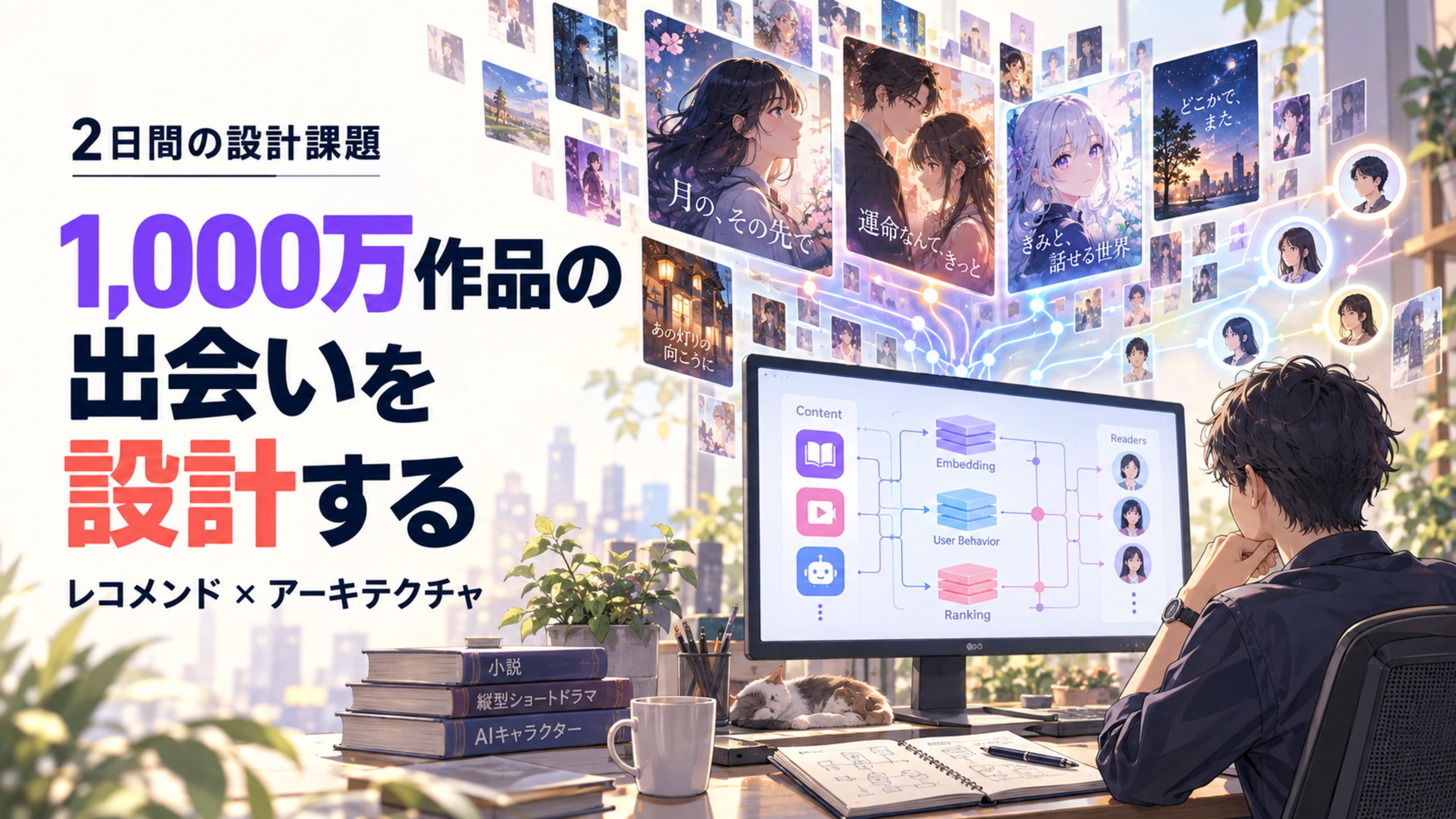 【経験者向け・2日間の設計課題】1,000万作品の推薦アーキテクチャを考える|フルリモート