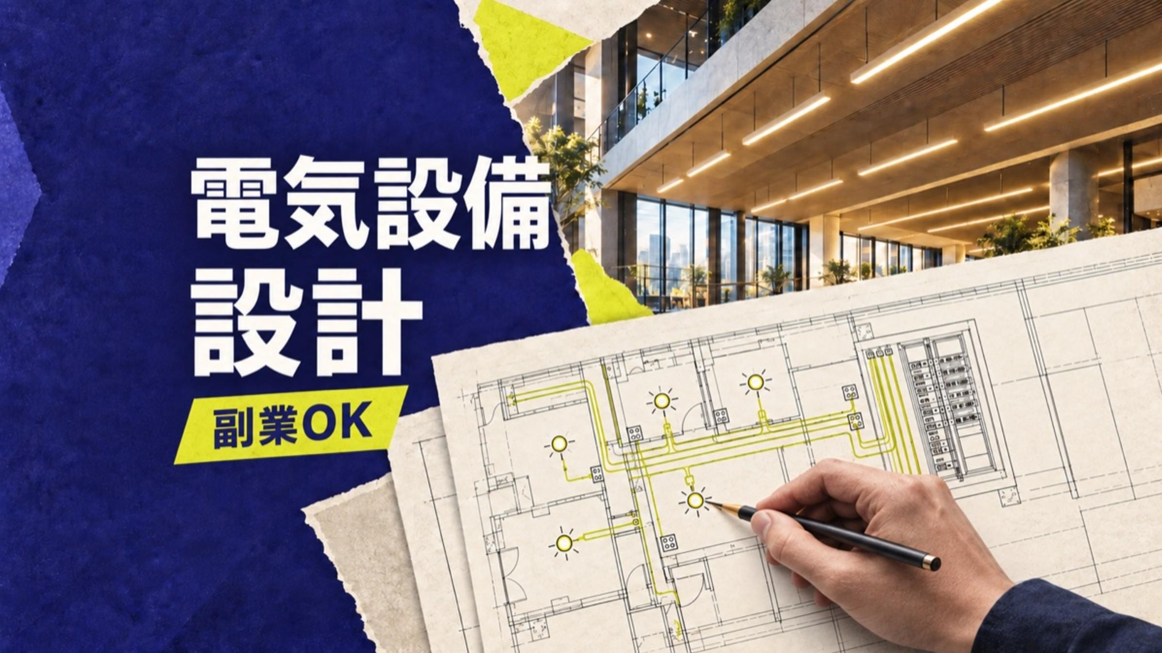 【リモート可・副業OK】週1日から試せる｜電気設備設計（経験者）4週間おためし